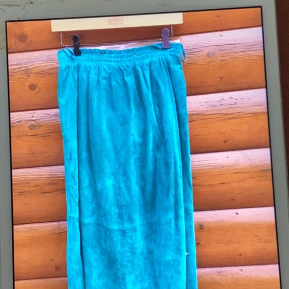 🗽TURQUOISE Suede LEATHER Vintage Skirt MAXI COOL  Sz Medium - Picture 6 of 16